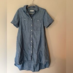 EUC Everlane Blue Denim Look Midi Shirt Dress Size Small